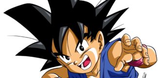 Le visage souriant de Goku dans Dragon Ball GT