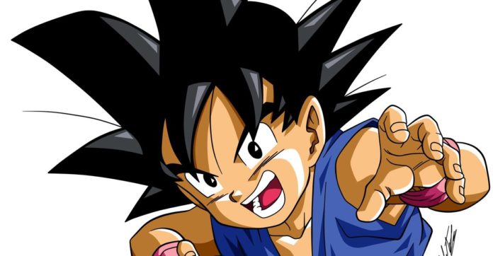 Le visage souriant de Goku dans Dragon Ball GT