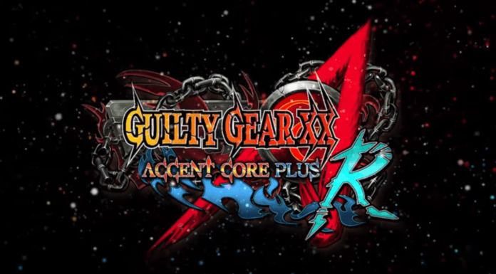 Le logo de guilty gear accent core plus r sur nintendo switch