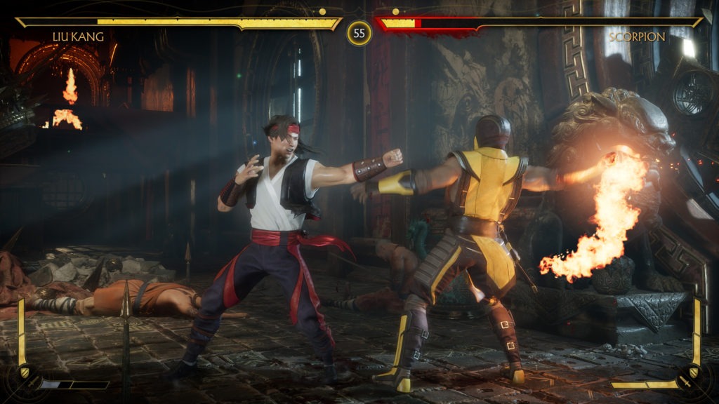 scène de jeu de Mortal Kombat 11 à l'occasion d'un test