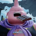 Le personnage additionnel de Jump Force Boubou avec une plaque de chocolat