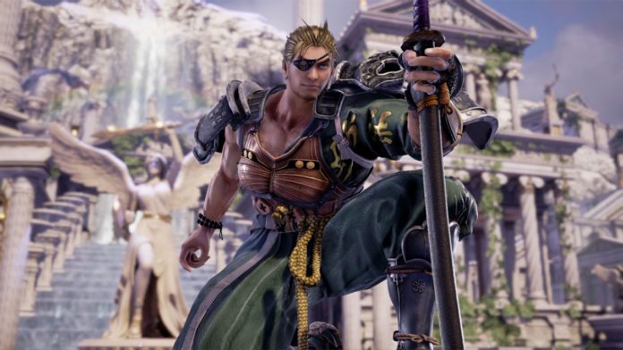 Le personnage de Soul Calibur VI Mitsurugi le genou au sol et le katana devant lui