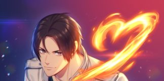 Le héros de The King of Fighters Kyo Kusanagi dessinant un coeur en flamme