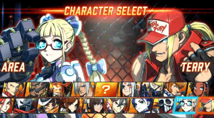 Les personnages Area et Terry de Fighting EX Layer dans le menu de sélection
