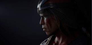 Le personnage de Mortal Kombat 11 Nightwolf fixant la gauche