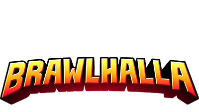 Le logo du jeu Brawlhalla en orange