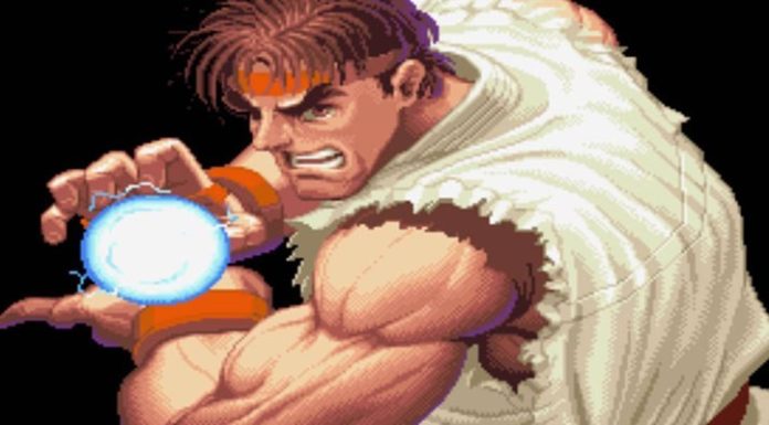 Ryu faisant un Hadoken dans l'introduction de Super Street Fighter II