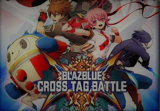 Le logo du jeu Blazblue cross tag battle avec les personnages additionnels