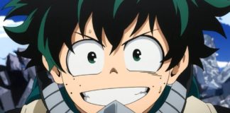 Le visage souriant du héros Izuku de My Hero Academias: One Justice