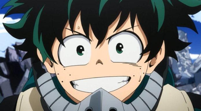 Le visage souriant du héros Izuku de My Hero Academias: One Justice