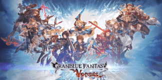 Tous les personnages de base de Granblue: Fantasy Versus avec le logo