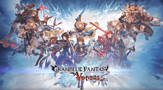Tous les personnages de base de Granblue: Fantasy Versus avec le logo
