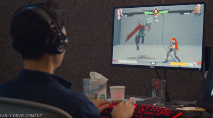Une personnage portant un casque audio et jouant au jeu de Riot Games Project L