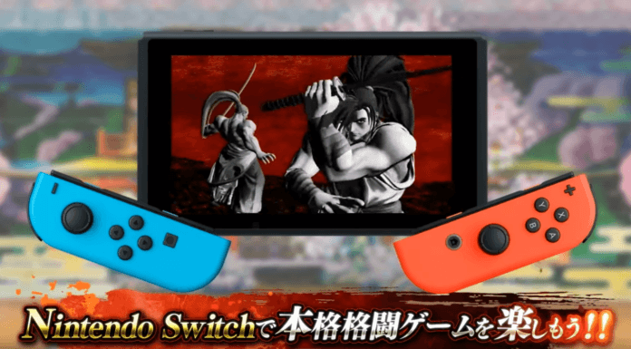 Le jeu Samurai Shodown sur console Nintendo Switch avec Haohmaru levant son sabre