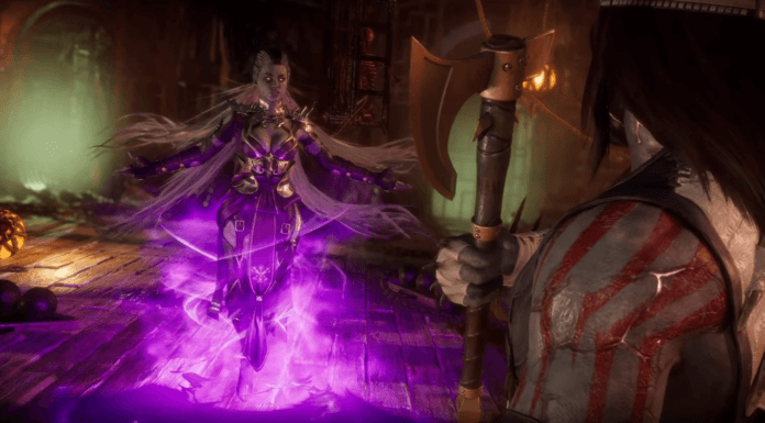 Le personnage en DLC Sindel dans sa bande-annonce sur Mortal Kombat 11