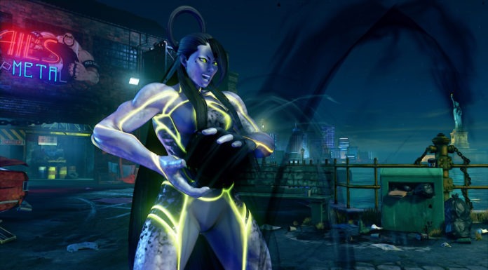 Le futur personnage additionnel de Street Fighter V Seth en train d'effectuer son V-Skill 1