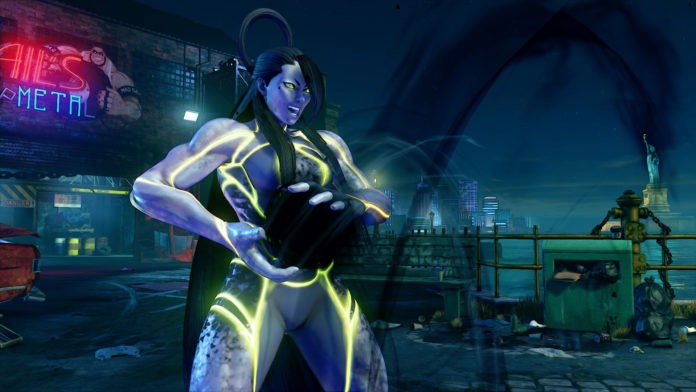 Le futur personnage additionnel de Street Fighter V Seth en train d'effectuer son V-Skill 1