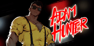 Le combattant Adam Hunter de Streets of Rage 4 portant des lunettes de soleil et un maillot jaune