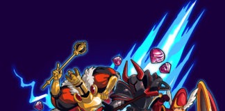 Le logo du jeu Shovel Knight Showdown avec les personnages à l'occasion du test