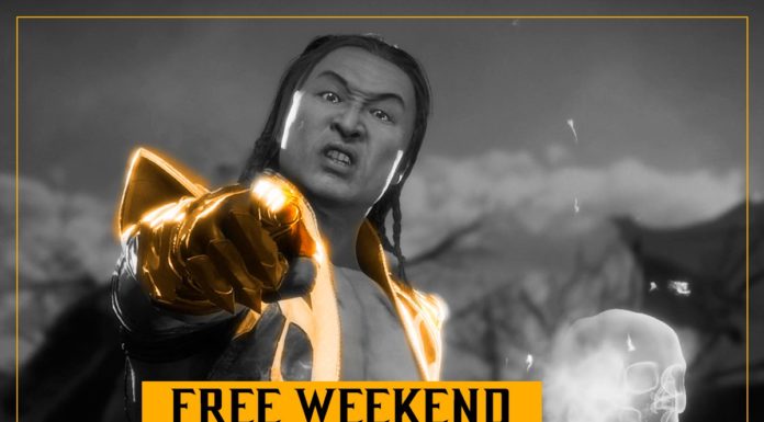 Un personnage de Mortal Kombat 11 pointant du doigt en diirection du spectateur afin d'annoncer le week-end gratuit