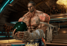 Le personnage de Tekken 7 Fahkumram portant une boule à deux mains lors de la sortie de la mise à jour 3.30