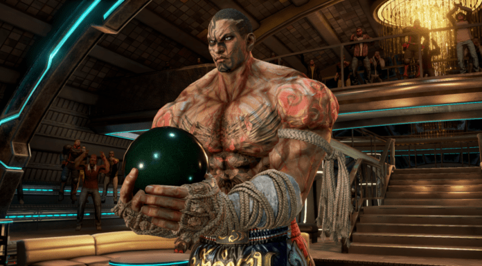 Le personnage de Tekken 7 Fahkumram portant une boule à deux mains lors de la sortie de la mise à jour 3.30