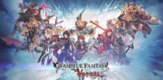 Le logo de Granblue Fantasy: Versus avec tous les personnages de base