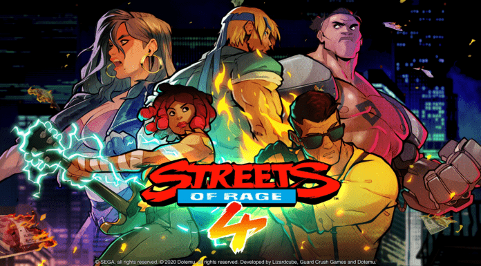 Le logo de Streets of Rage 4 avec tous les personnages pour son test