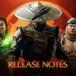 Notes de mise à jour pour Mortal Kombat 11: Aftermath Trois personnages de Mortal Kombat 11: Aftermath sur fond rouge avec Raiden au premier plan