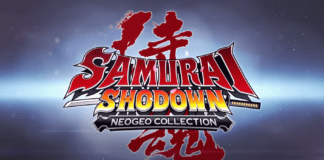 le logo de samurai shodown neogeo collection avec un katana à l'horizontal au centre