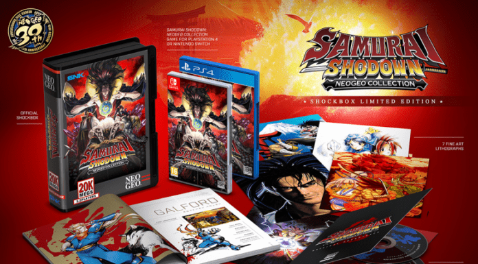 L'ensemble des produits contenus dans l'édition collector de Samurai Shodown NeoGeo Collection par Pix'n Love