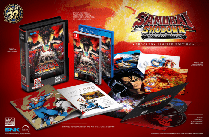 L'ensemble des produits contenus dans l'édition collector de Samurai Shodown NeoGeo Collection par Pix'n Love