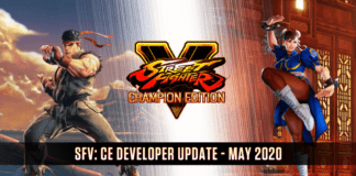 Le logo de Street Fighter V Champion Edition avec Ryu et Chun-LI de chaque côté