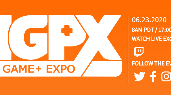 Le logo du NGPX : New Game+ Expo en blanc sur fond orange