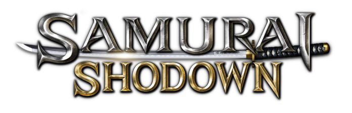 Le logo du jeu Samurai Shodown sur fond blanc