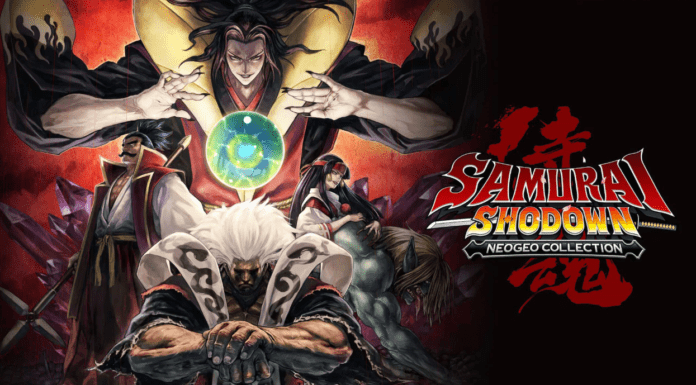 Le logo et les personnages de Samurai Shodown NEOGEO Collection disponible grauitement sur l'Epic Games Store