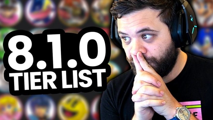 Hungrybox Tier List pour la version 8.1.0 de Super Smash Bros. Ultimate