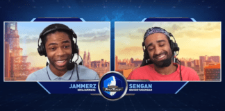 Les deux présentateurs du Capcom Pro Tour Online qui sourient