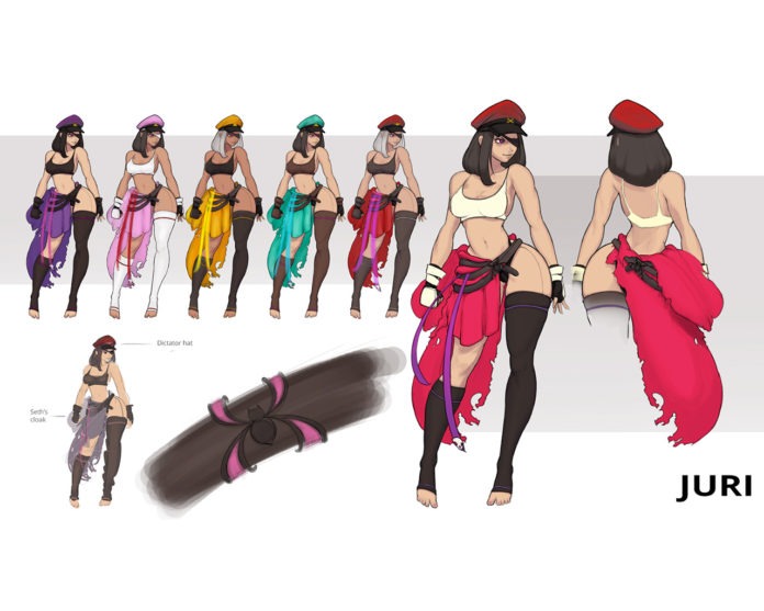 L'un des gagnants du concours de design pour Street Fighter V avec un habit en plusieurs couleurs pour Juri