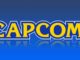 Le logo de l'éditeur japonais de jeux vidéo Capcom sur fond bleu