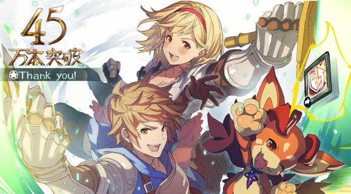Les personnages de granblue fantasy: versus avec le numéro 45 en haut à gauche