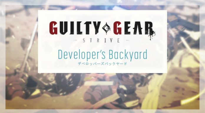 Le logo de Guilty Gear Strive avec Developer's Backyard inscrit dessous