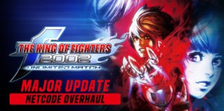 Le logo de the king of fighters 2002 unlimited match avec inscrit Major Update dessous