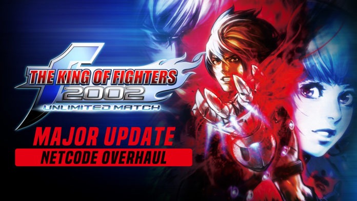 Le logo de the king of fighters 2002 unlimited match avec inscrit Major Update dessous