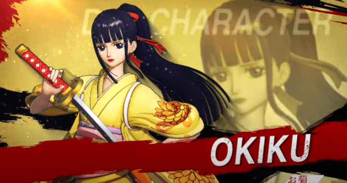 Le personnage en DLC de One Piece: Pirate Warriors 4 Okiku en kimono jaune