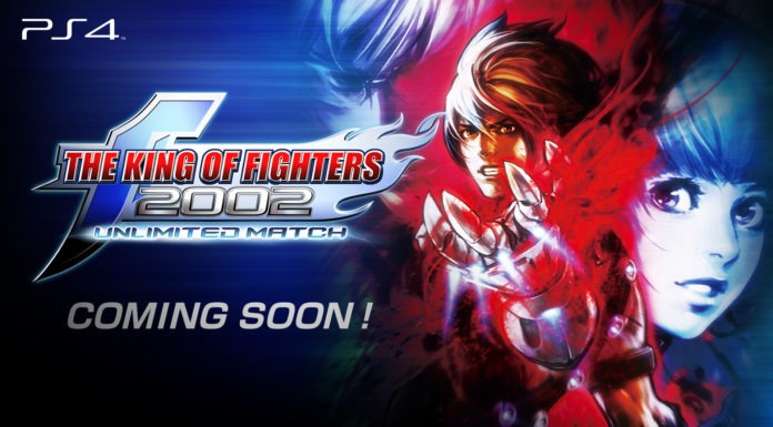 Le logo de The King of Fighters 2002 Unlimited Match avec la mention coming soon