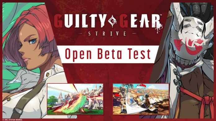 Le logo de Guilty Gear Strive avec la mention Open Beta Test au centre