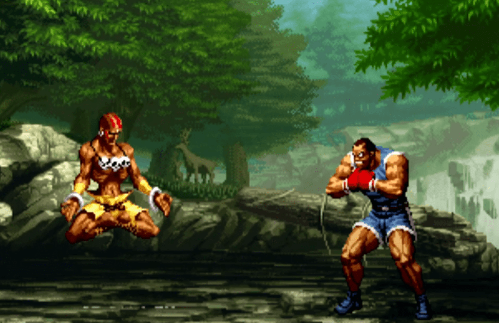 Dhalsim contre Balrog dans SNK vs Capcom