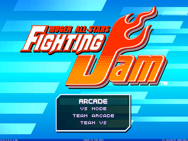 Le menu principal de Mugen Fighting Jam