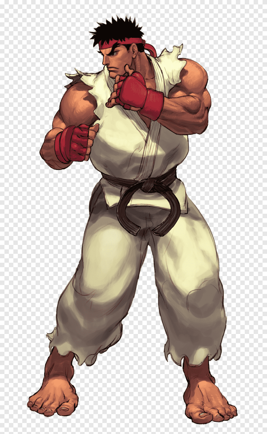 Le personnage de Street Fighter Ryu dans un kimono blanc